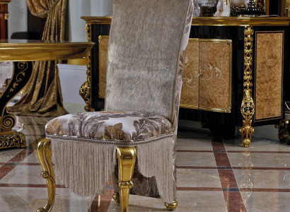 1x Chair Throne Armchair Set E61 Dining room Designer Wood Antique Style Baroque